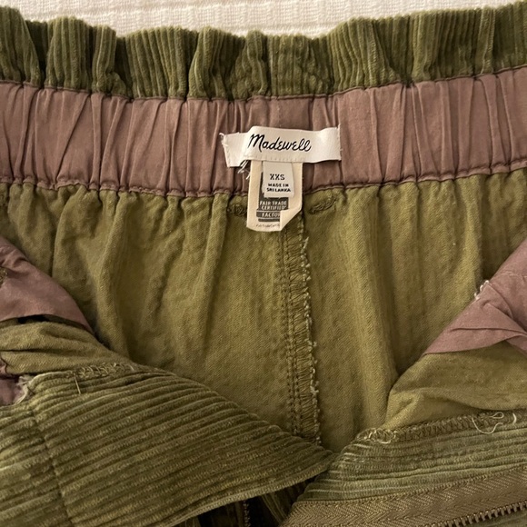 Madewell Corduroy Pull-On Paperbag Shorts in Olive - Picture 6 of 13